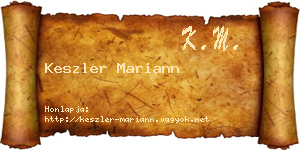 Keszler Mariann névjegykártya